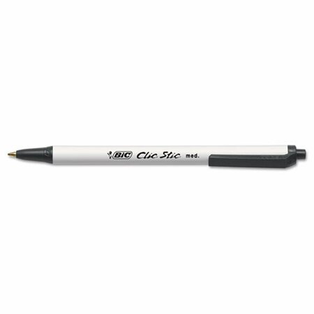 BIC Clic Stic Ballpoint Retractable Pen, 1 mm, Black, 24PK BI31129